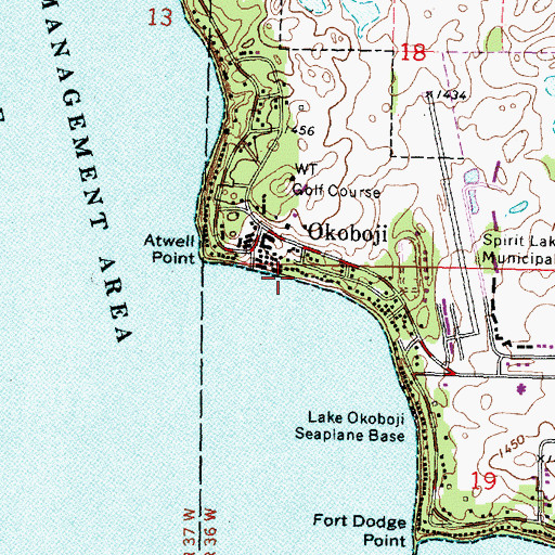 Topographic Map of Dixon Beach, IA