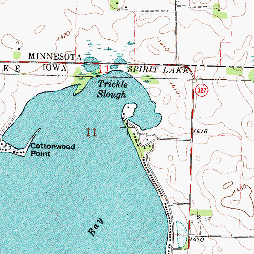 Topographic Map of Anglers Bay Beach, IA