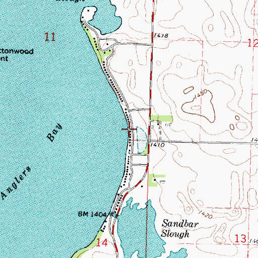 Topographic Map of Harlan Beach, IA