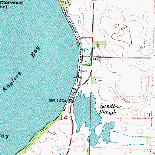 Topographic Map of Sandbar Beach, IA