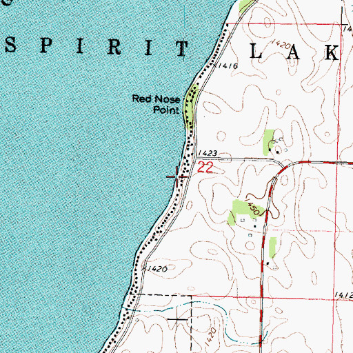 Topographic Map of Maple Oak Beach, IA