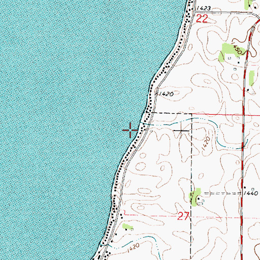 Topographic Map of Inwood Park Beach, IA