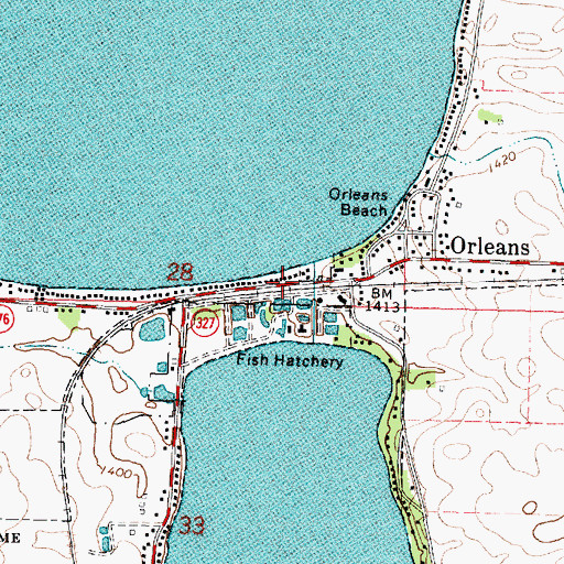 Topographic Map of Ainsworth Beach, IA