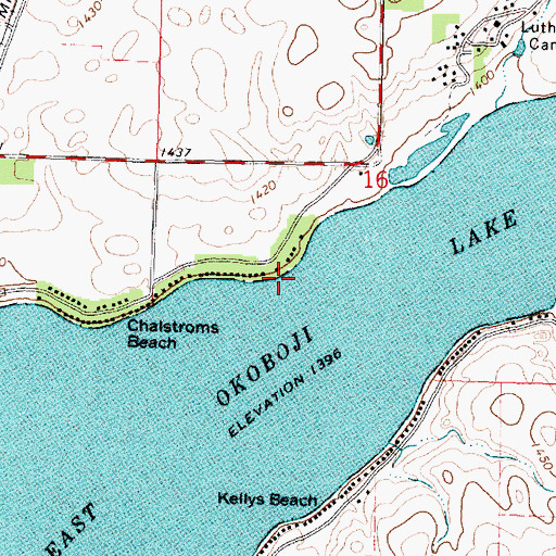 Topographic Map of Lone Tree Point, IA