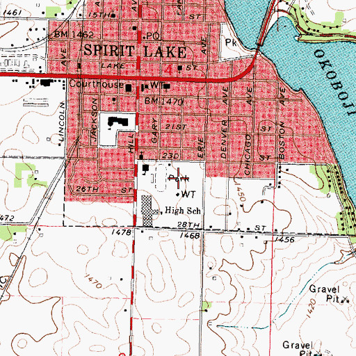 Topographic Map of Little League Park, IA