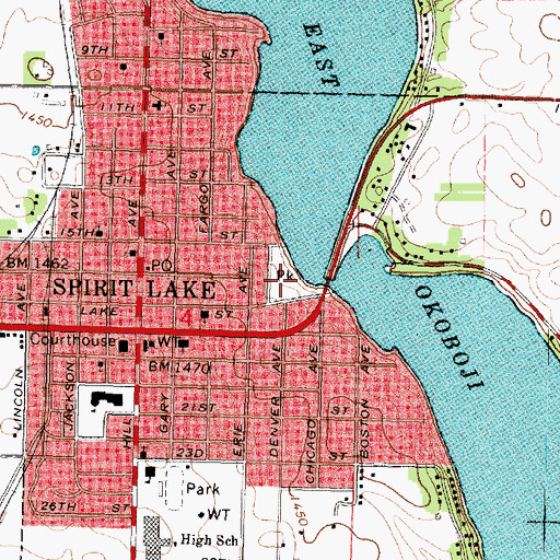 Topographic Map of Memorial Park, IA