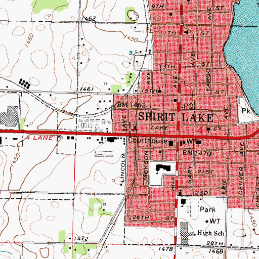 Topographic Map of Dickinson County Museum, IA