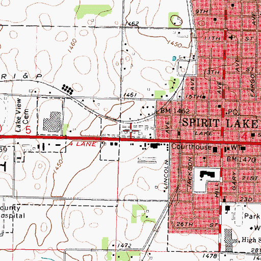 Topographic Map of Dickinson County Fairgrounds, IA