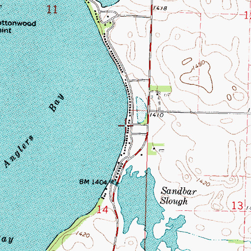Topographic Map of Sand Bar Beach Resort and Trailer Court, IA