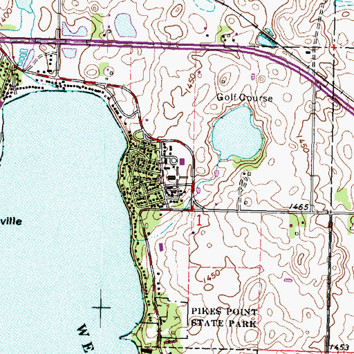 Topographic Map of United Methodist Camp, IA