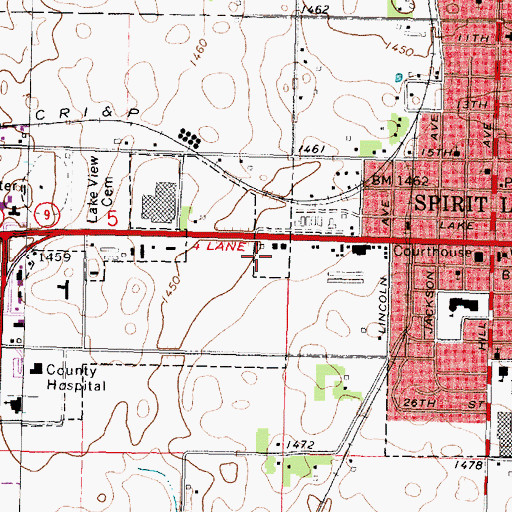 Topographic Map of Spine Injury and Pain Center, IA