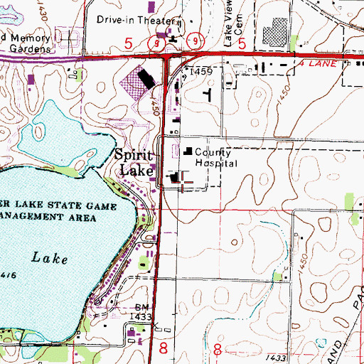 Topographic Map of Chiropractic Associates Center, IA