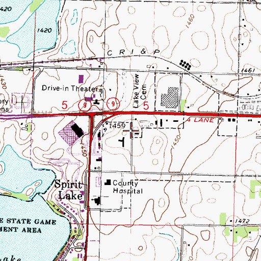 Topographic Map of Hilltop Care Center, IA