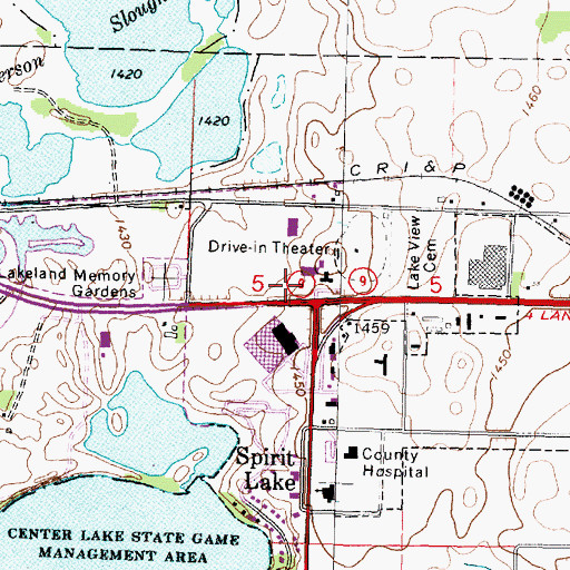 Topographic Map of Great Lakes Dental Center, IA