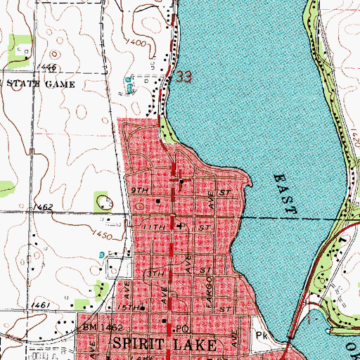 Topographic Map of Grace Lutheran Church, IA