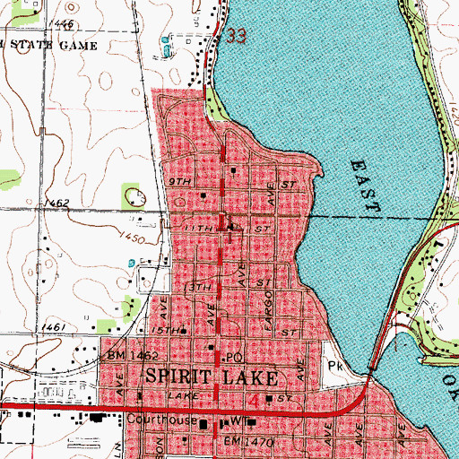 Topographic Map of Saint Marys Catholic Church, IA