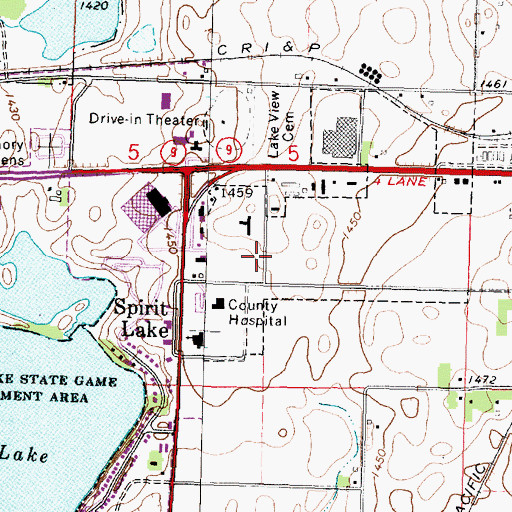 Topographic Map of Saint Albans Episcopal Church, IA