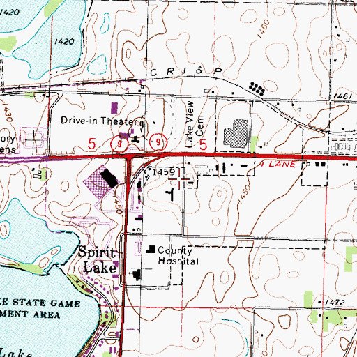 Topographic Map of Good News Community Church, IA