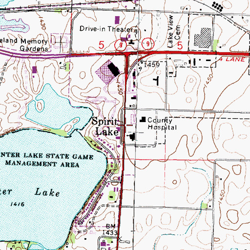 Topographic Map of Immanuel Lutheran Church, IA