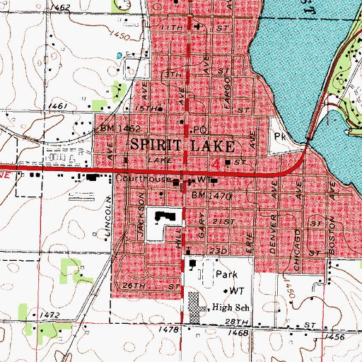 Topographic Map of First Presbyterian Church, IA