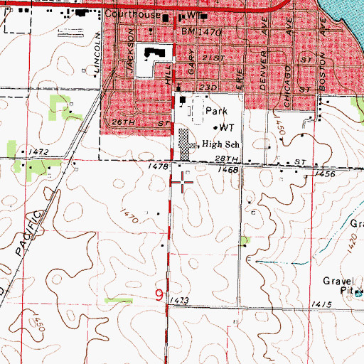 Topographic Map of Spirit Lake Elementary School, IA