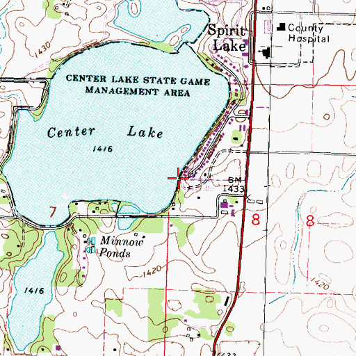 Topographic Map of Cenla Campgrounds, IA