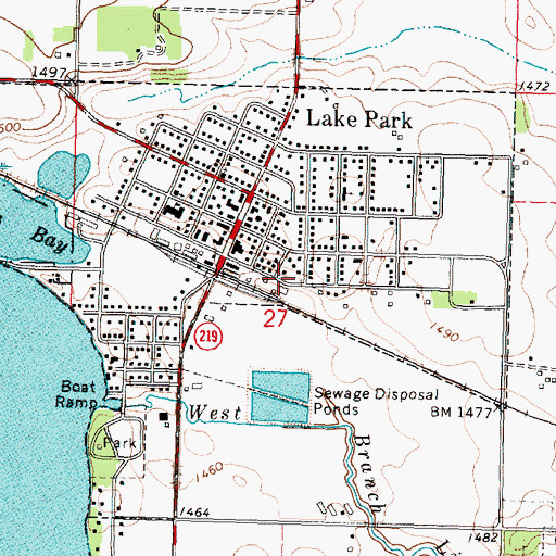 Topographic Map of Farmers Exchange Co-op Elevator, IA