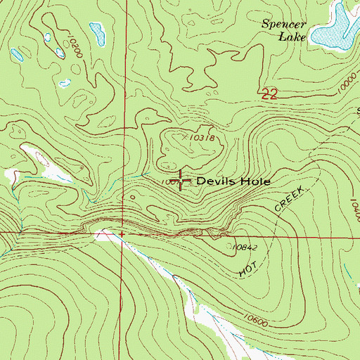 Topographic Map of Devils Hole, CO