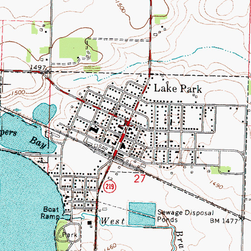Topographic Map of Silver Lake Country Club, IA