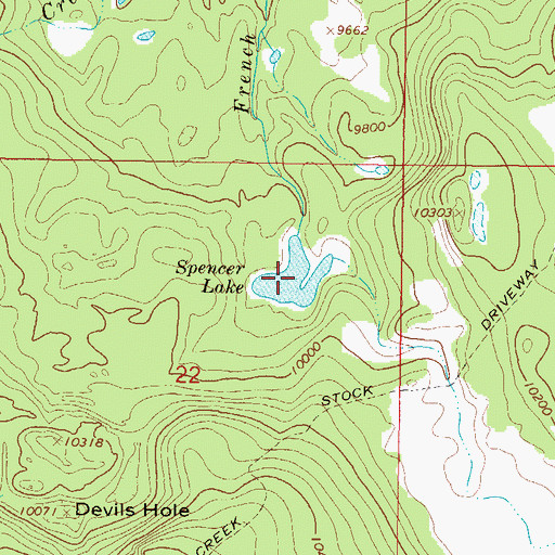Topographic Map of Spencer Lake, CO