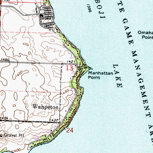 Topographic Map of Manhattan Beach, IA