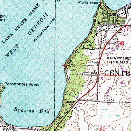 Topographic Map of Lime Kiln Point, IA