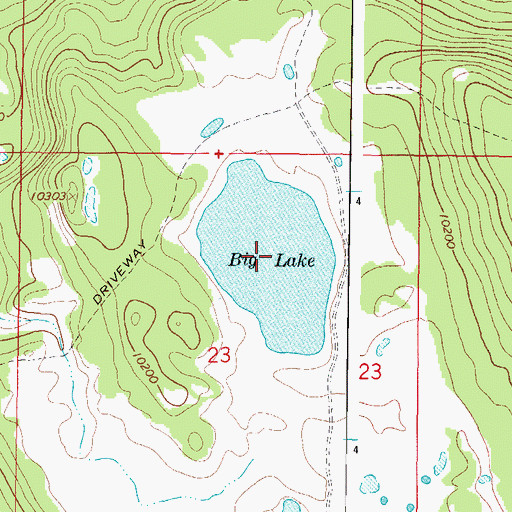 Topographic Map of Big Lake, CO