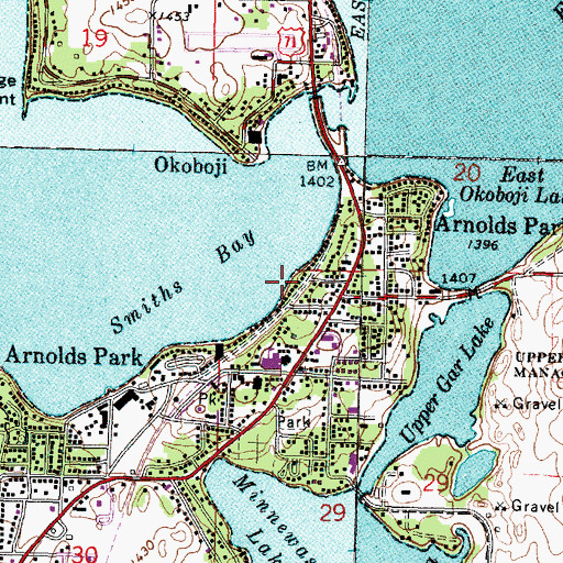 Topographic Map of Fillenworth Beach, IA