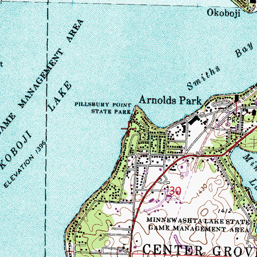 Topographic Map of Sunset Beach, IA