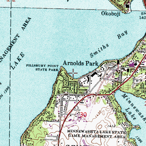 Topographic Map of Cass Bay, IA