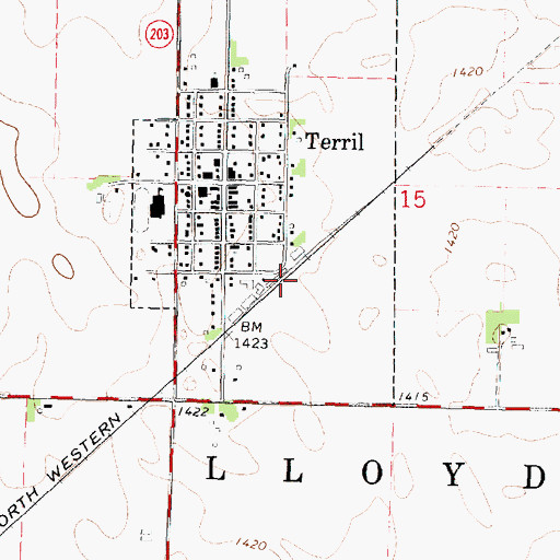 Topographic Map of Terril (historical), IA