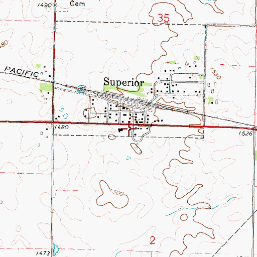 Topographic Map of Farmers Elevator Company Elevator, IA