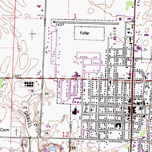 Topographic Map of Milford Nursing Center, IA