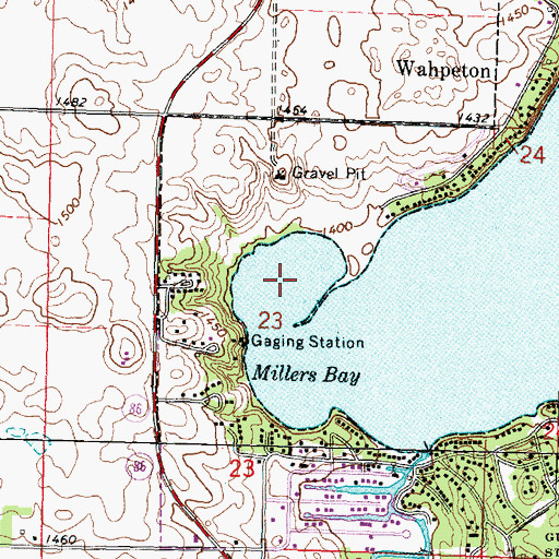 Topographic Map of Little Millers Bay, IA