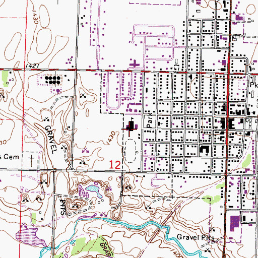 Topographic Map of Okoboji High School, IA
