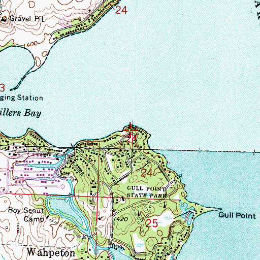 Topographic Map of Hiawatha Point, IA