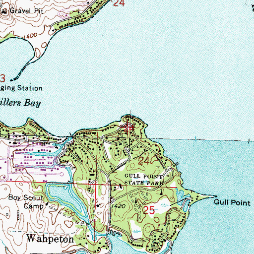 Topographic Map of Okoboji Lutheran Bible Camp, IA