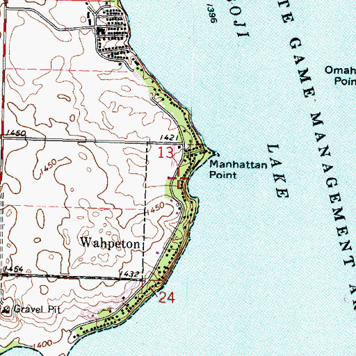 Topographic Map of Manhattan Beach Resort, IA