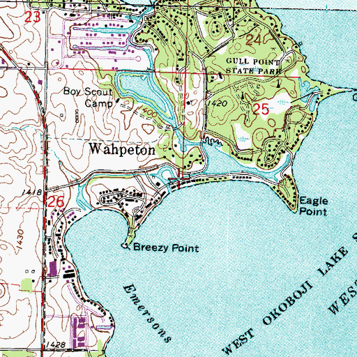 Topographic Map of Crescent Beach Resort, IA