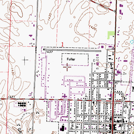 Topographic Map of Memorial Park, IA