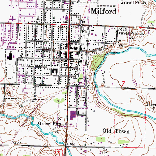 Topographic Map of Calkins Park, IA