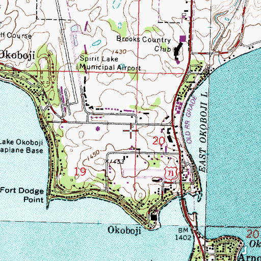 Topographic Map of Higgins Museum, IA