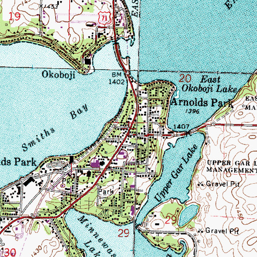 Topographic Map of Central Emporium, IA