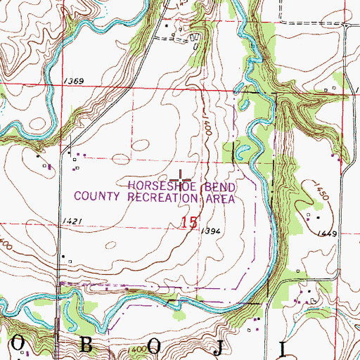 Topographic Map of Horseshoe Bend Trail, IA